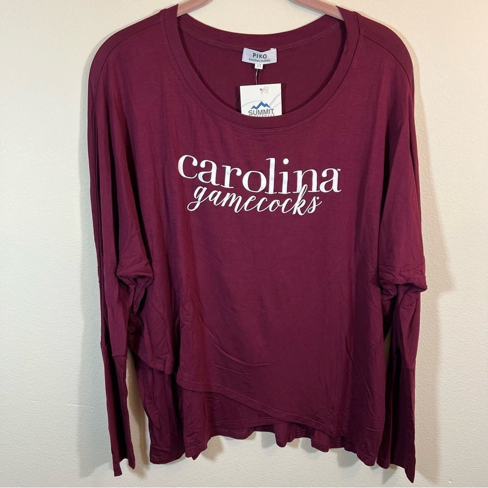Piko Women’s Maroon Carolina Gamecocks Bamboo Long Sleeve Top Medium NWT